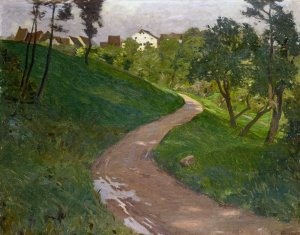 Country Road on a Hill by Fritz Burger Oil Painting