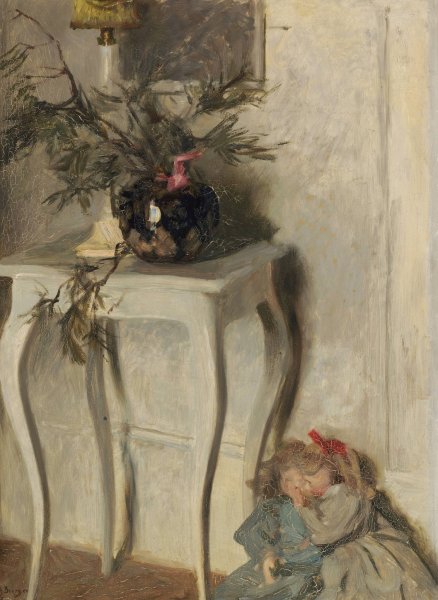 Little White Table  by Fritz Burger - Hand-Painted Oil Painting Reproduction