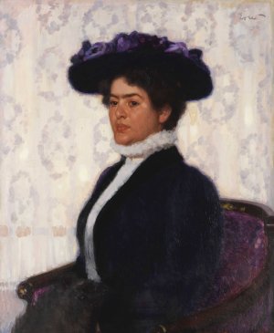 Die Gemahlin des Kunstlers by Fritz Erler Oil Painting