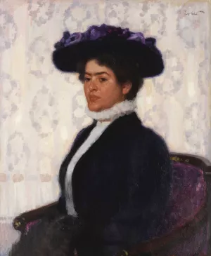 Die Gemahlin des Kunstlers by Fritz Erler Oil Painting