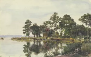 Baumschlag am Wasser, Jacksonville, November 29, 1904 by Fritz Hauck Oil Painting