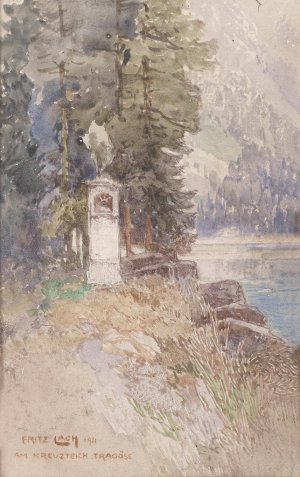 Am Kreuzteich Tragoss by Fritz Lach Oil Painting