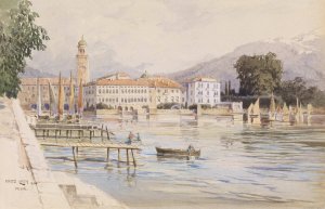 Riva Oil painting by Fritz Lach