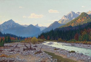 Tal bei Schloss Linderhof by Fritz Muller-Landeck Oil Painting