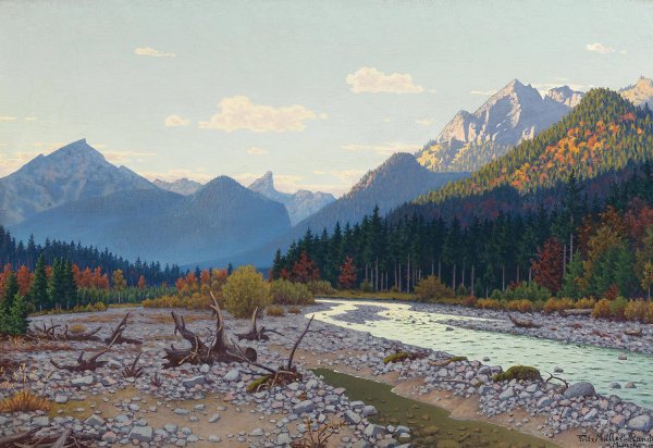 Tal bei Schloss Linderhof by Fritz Muller-Landeck - Hand-Painted Oil Painting Reproduction