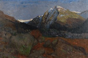 Bergkuppe im Engadin by Fritz Overbeck Oil Painting