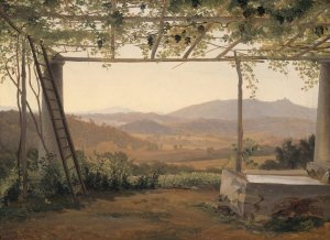 Fountain and Pergola in Italy by Fritz Petzholdt Oil Painting
