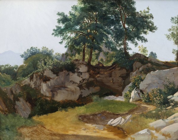 Italian Mountainscape  by Fritz Petzholdt - Hand-Painted Oil Painting Reproduction