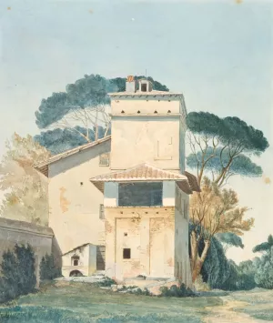 Raffaels atelier i Villa Borgheses have. Rom by Fritz Petzholdt Oil Painting