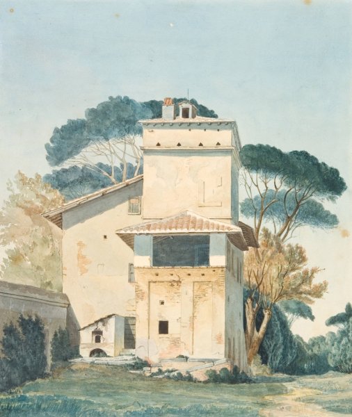 Raffaels atelier i Villa Borgheses have. Rom  by Fritz Petzholdt - Hand-Painted Oil Painting Reproduction