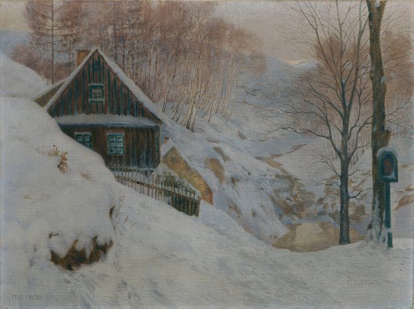 Das Seebachtal bei Franzensbad  by Fritz Pontini - Hand-Painted Oil Painting Reproduction