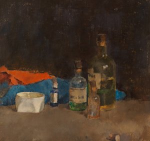 Stillleben mit Tuschschale by Fritz Rojka Oil Painting