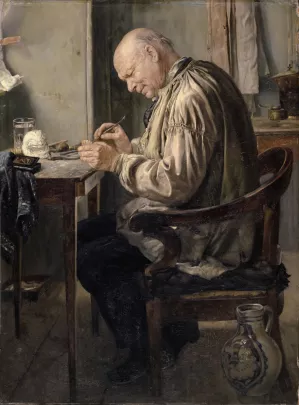 The Dental Technician by Fritz Schider Oil Painting