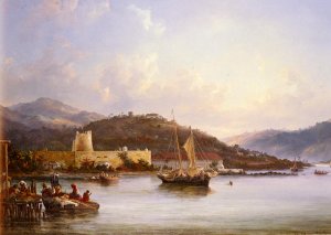Unloading Vegetables in Charlotte Amalie, St. Thomas Oil painting by Fritz Sigfred Georg Melbye