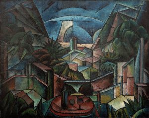 Kubofuturistische Landschaft by Fritz Stuckenberg Oil Painting
