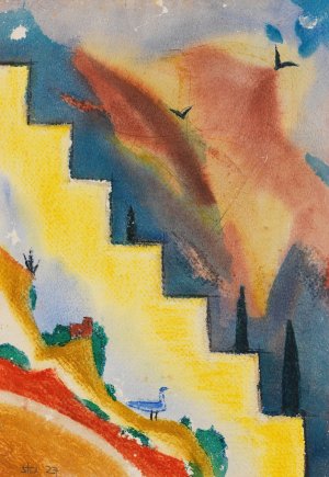 Landschaft by Fritz Stuckenberg Oil Painting