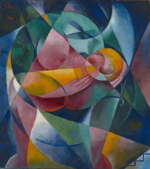 Mother and Child by Fritz Stuckenberg Oil Painting