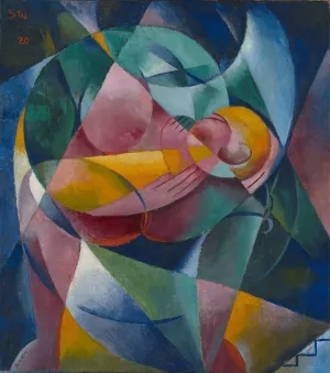 Mother and Child Oil painting by Fritz Stuckenberg