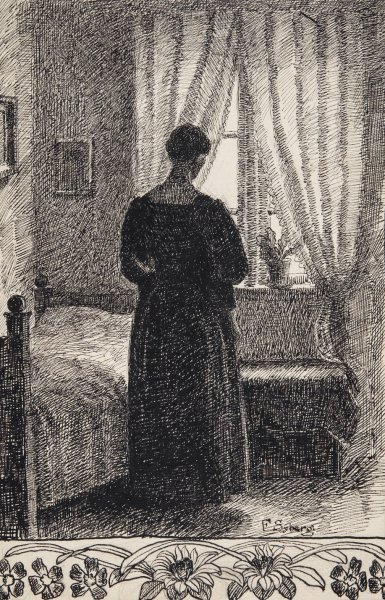 I sovekammeret. Anna Syberg  by Fritz Syberg - Hand-Painted Oil Painting Reproduction