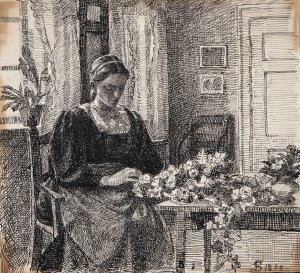 Min hustru by Fritz Syberg Oil Painting