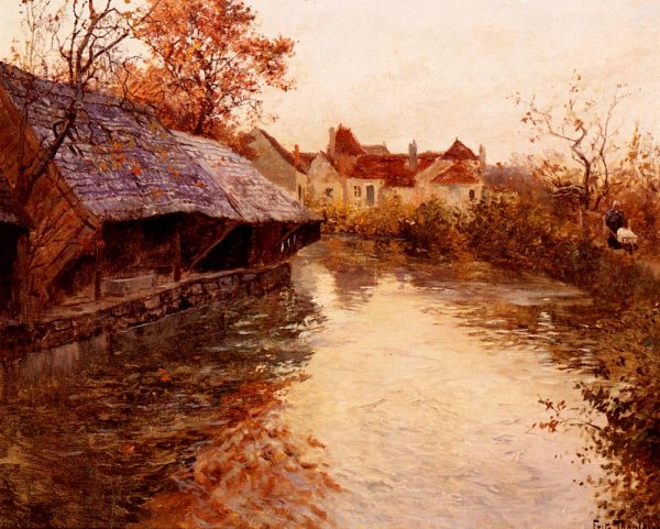 Main Product Photo of A Morning River Scene Painting by Fritz Thaulow