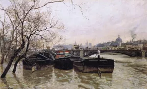 Flooding by the Seine by Fritz Thaulow - Oil Painting Reproduction
