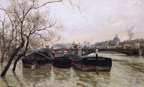 Main Product Photo of Flooding by the Seine Painting by Fritz Thaulow
