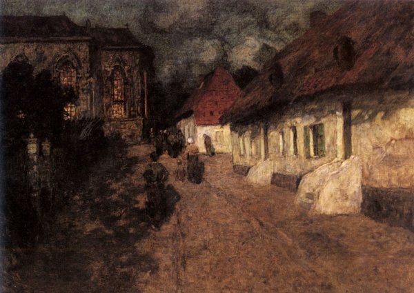 Main Product Photo of Midnight Mass Painting by Fritz Thaulow