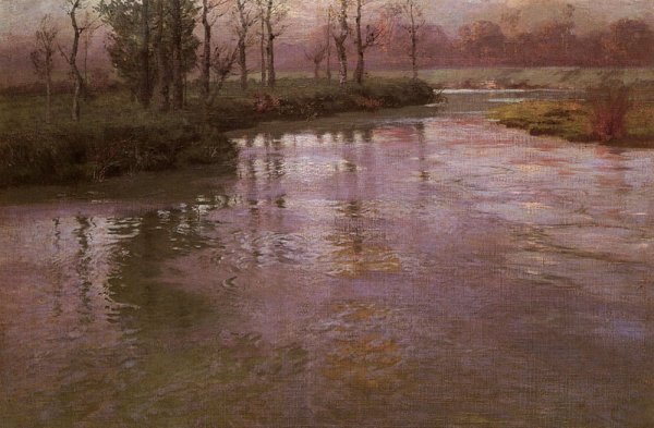 Main Product Photo of On A French River Painting by Fritz Thaulow