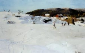 Skilopere Oil painting by Fritz Thaulow