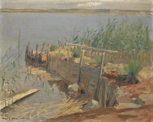 Study at the Shore of the Untersee by Fritz Voellmy Oil Painting