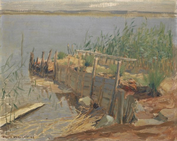 Main Product Photo of Study at the Shore of the Untersee  Painting by Fritz Voellmy