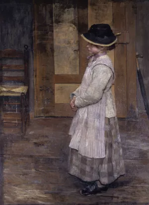 At the door by Fritz Von Uhde Oil Painting