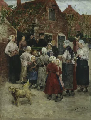 Organgrinder in Zandvoort by Fritz Von Uhde Oil Painting