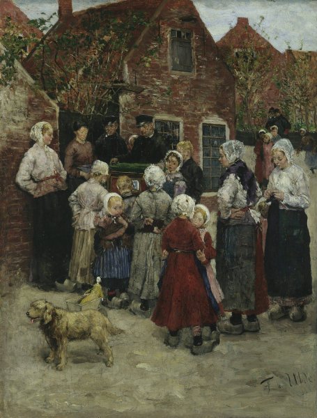 Main Product Photo of Organgrinder in Zandvoort  Painting by Fritz Von Uhde