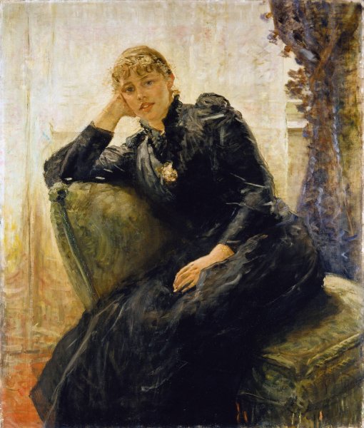 Main Product Photo of Portrait of a Lady  Painting by Fritz Von Uhde