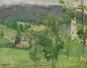 Rottach On Lake Tegernsee by Fritz Von Uhde Oil Painting