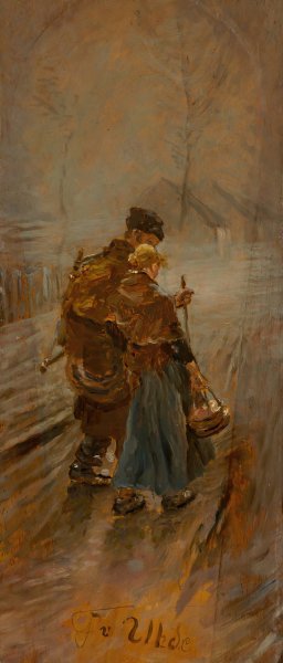 Main Product Photo of Schwerer Gang  Painting by Fritz Von Uhde