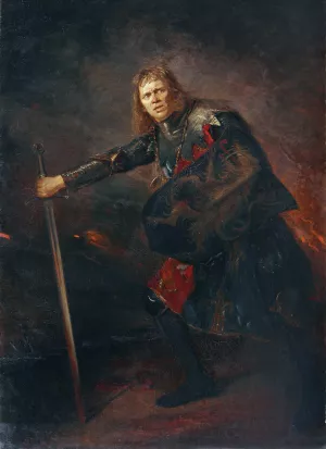 The Actor Alois Wohlmuth as Richard III. by Fritz Von Uhde Oil Painting