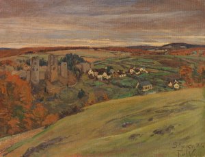 Burgruine SchOnecken in der Eifel by Fritz Von Wille Oil Painting