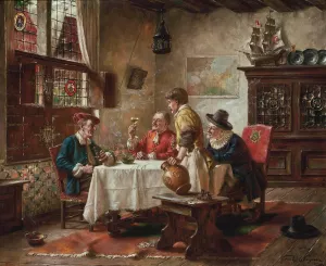 A good vintage by Fritz Wagner Oil Painting