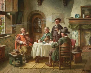 Amusing Reading by Fritz Wagner Oil Painting