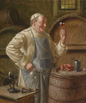 Ein guter Schluck by Fritz Wagner Oil Painting