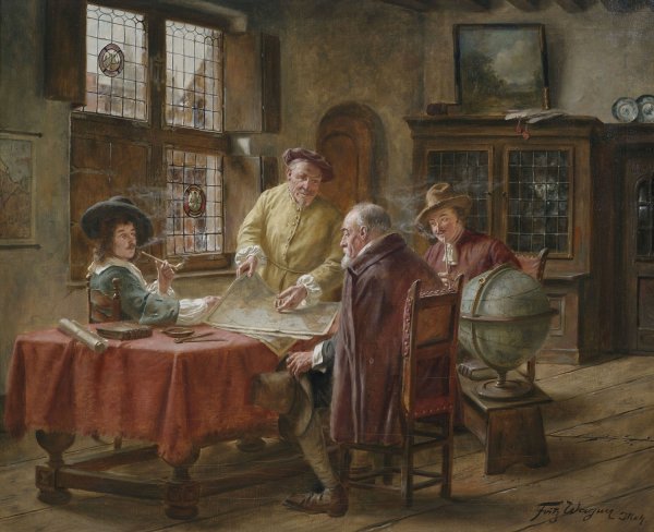 Main Product Photo of Hollandische Handelsherren beim Planen der nachsten Tour Painting by Fritz Wagner