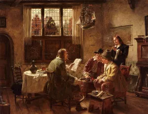 The Contract by Fritz Wagner - Oil Painting Reproduction