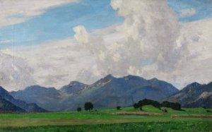 Sommermorgen im Chiemgau by Fritz Wilhelm Rabending Oil Painting