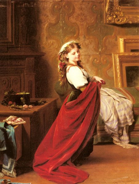 Main Product Photo of Dressing Up Painting by Fritz Zuber-Buhler