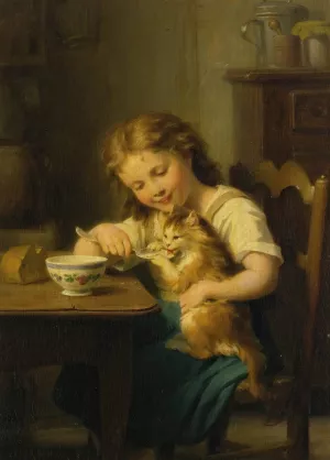 My Best Friend by Fritz Zuber-Buhler Oil Painting