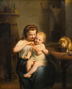 Spin The Top by Fritz Zuber-Buhler Oil Painting