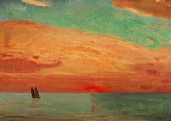 Main Product Photo of Sunrise over the Eastern Sea  Painting by Fujishima Takeji